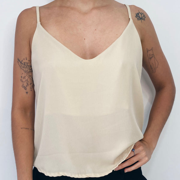 Blusa/Musculosa crep tiras